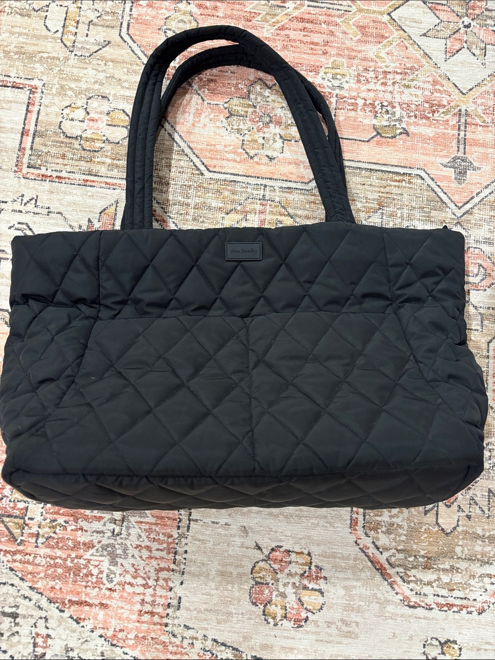 Vera Bradley Quilted Black Shoulder Tote
